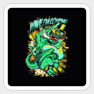 Wave I'm Coming Sticker